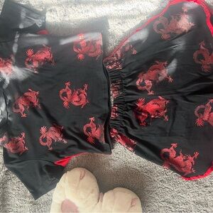 Spring style pyjama set top and short shorts💕